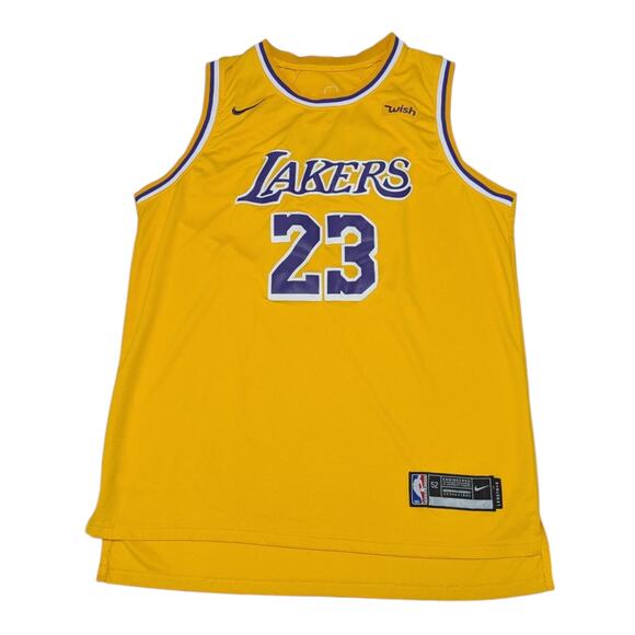Nike Los Angeles Lakers LeBron James Wish Jersey Basketball Gold Yellow Mens 52 - Picture 1 of 6
